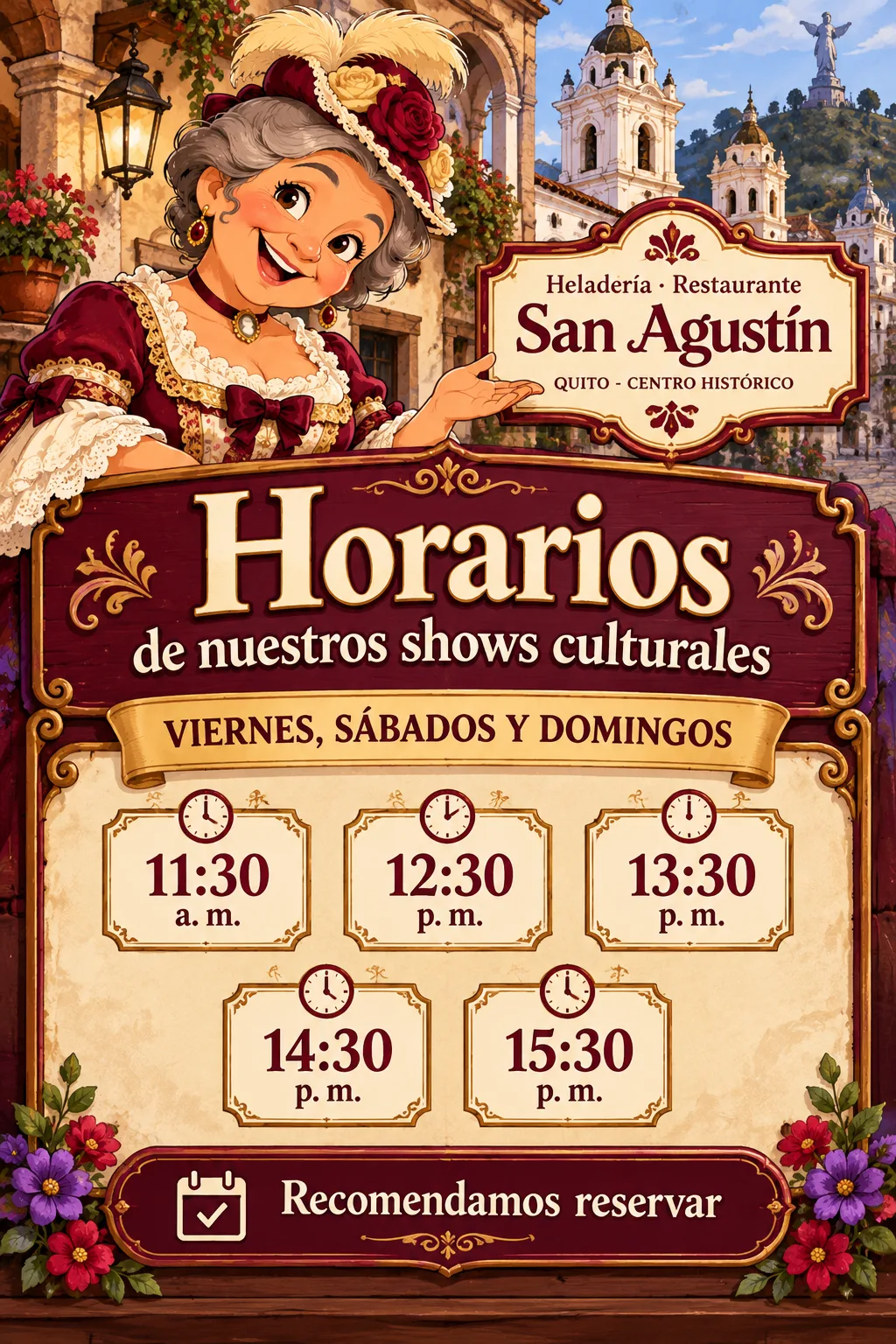 Horarios culturales en Quito Colonial