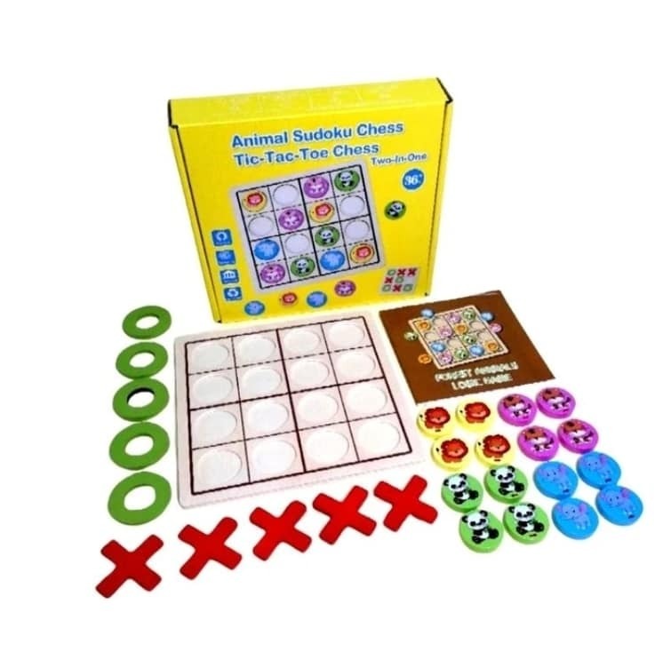 Juego Sudoku en Madera con Animales y Triqui