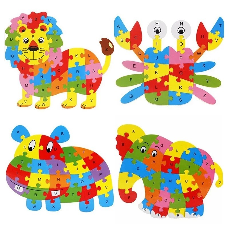 Rompecabezas con el Abecedario y Figura de Animales